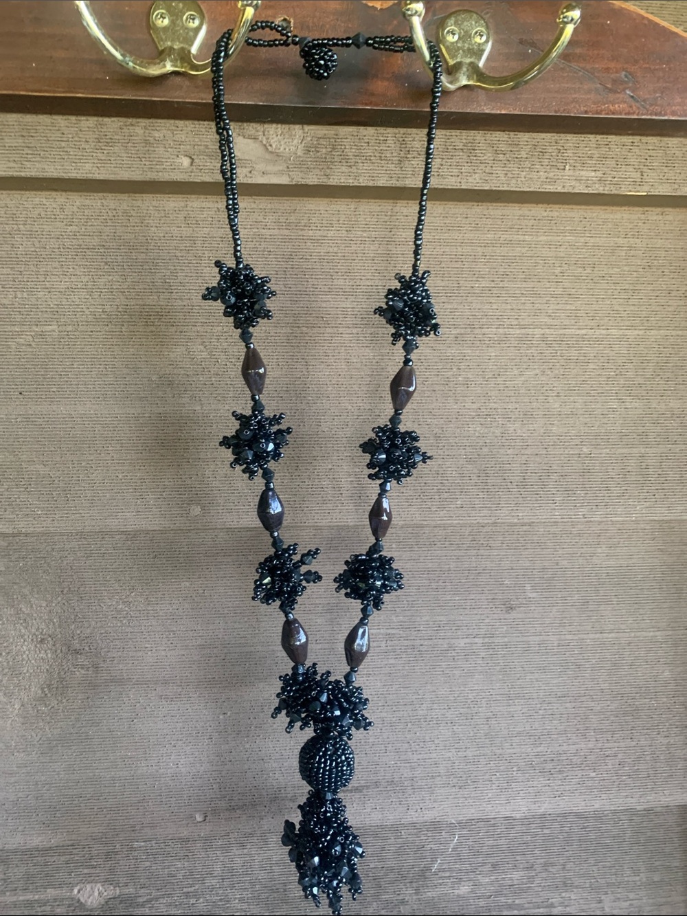 Black beaded necklace
